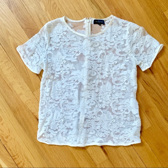 The Limited Tops - Ivory vintage inspired lace top xs
